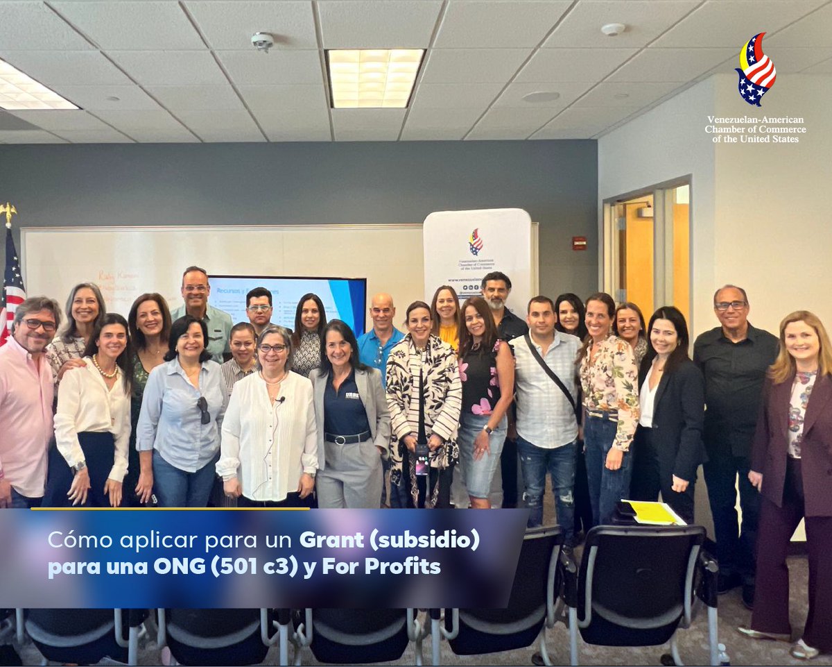 VaccUSA's tweet photo. En la Venezuelan American Chamber, en alianza con @urbeuniversity y @engagementfound, recientemente realizamos el taller "Cómo aplicar para un grant para una ONG (501 c 3) y For profits", en el que brindamos herramientas e información para aplicar a una subvención. https://t.co/T7NYW4WkhC