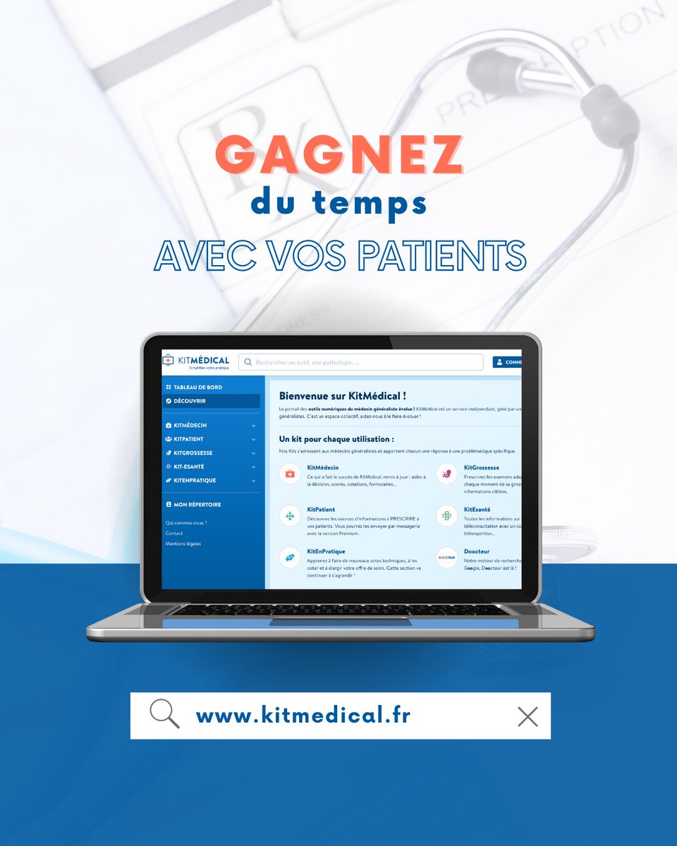 Kitmedical_'s tweet photo. Les médecins généralistes vous le diront, passez plus de temps en consultation AVEC nos patients, c'est ce que nous cherchons tous !

🔍 Les informations que vous cherchez sont disponibles en 1 clic sur KitMédical !

#kitmedical #esanté #médecine #MG #médecin #soignant https://t.co/xq7B4l2MT1
