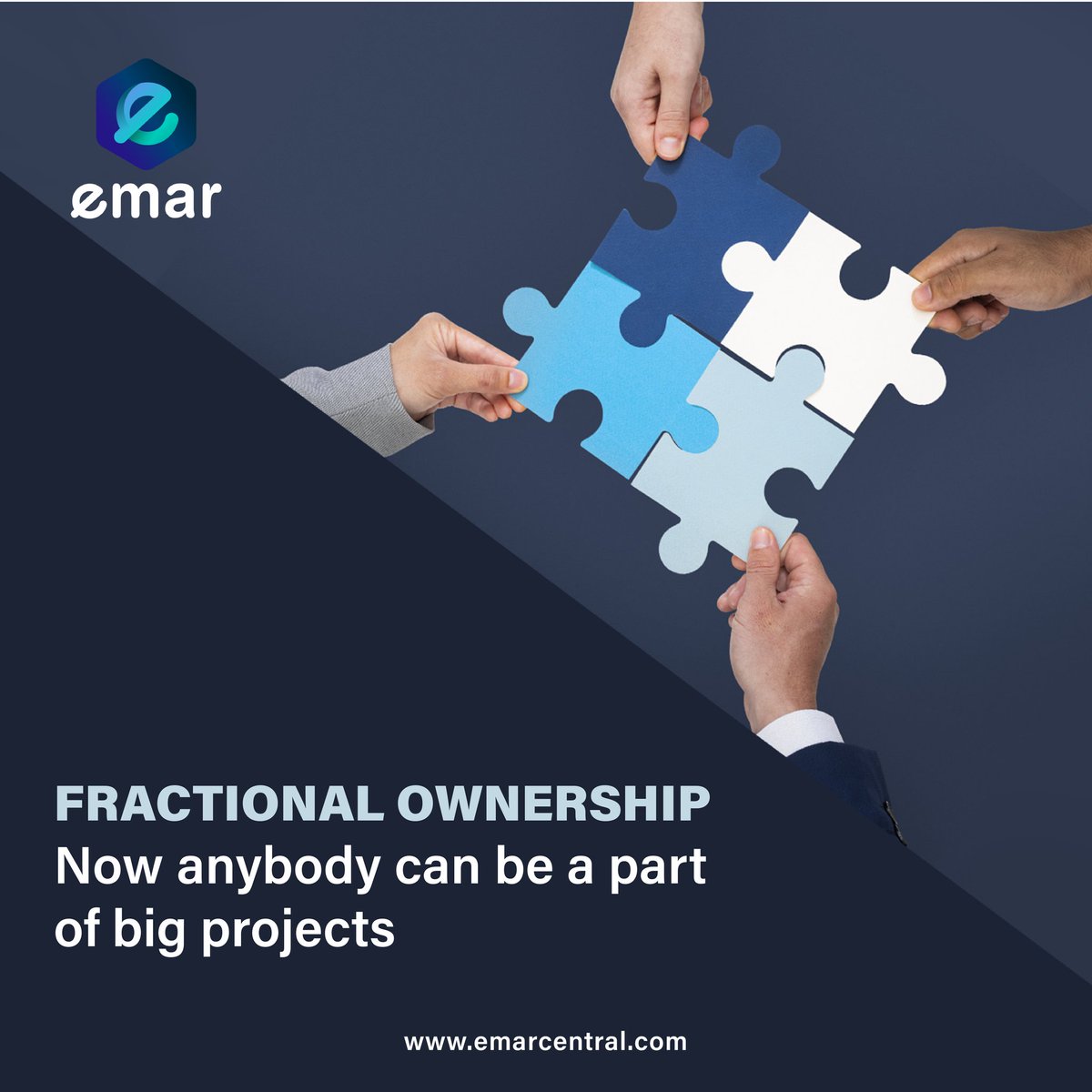 emarcoin's tweet photo. Fractional ownership.

Become a part of big projects now.

#moneymanagement #investment #emar #decentralization #realestate #emarprojects #cryptoworld #ownership #teambuilding https://t.co/NWT5qNY0CV