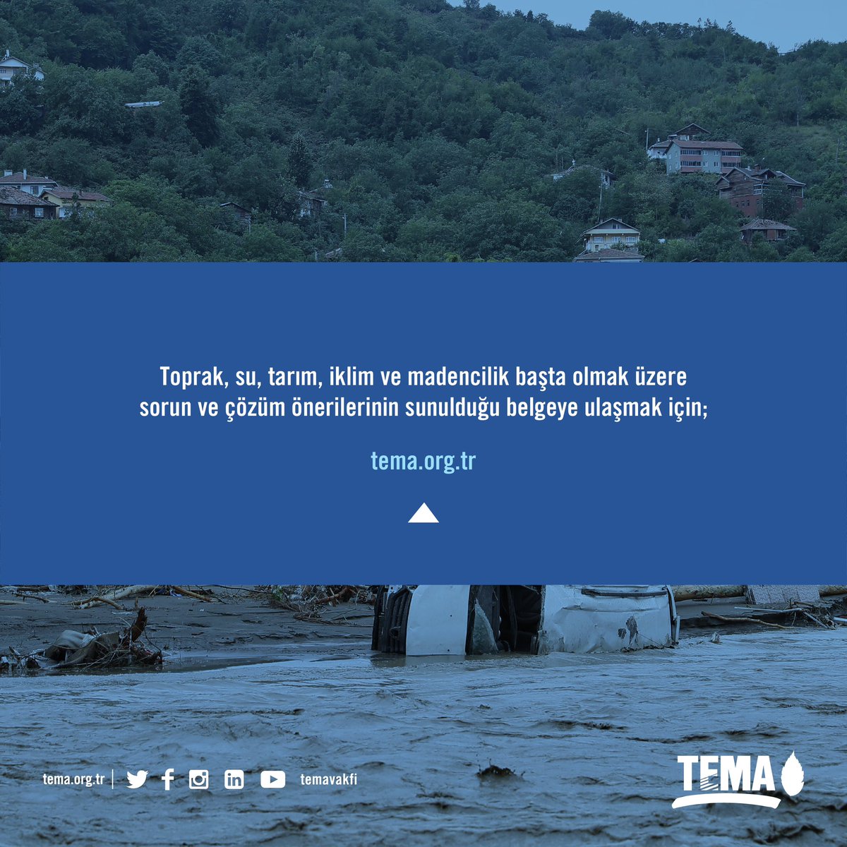 İçinde olduğumuz bu önemli günlerde çağrımızdır:

“İKLİM”İ KORUYAN YAKLAŞIMLAR İSTİYORUZ!

Daha fazlası için 👉 tema.org.tr/cevre-kutuphan…

📌 İklim, enerji, madencilik, mekânsal politikalar gibi başlıca sorunlara dikkat çekilerek çözüm önerilerinin de sunulduğu belgeye