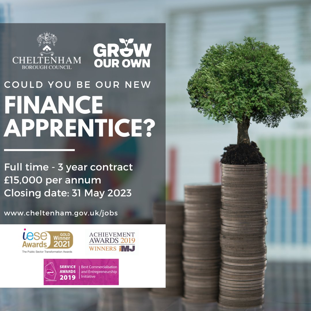 CheltenhamBC's tweet photo. Could you be our new #FinanceApprentice?
We're committed to making our town a great place to live & work, & our finance team are key to bringing our ambitions to life.
Kickstart a career in #accounting with us & earn while you learn.
Find out more: https://t.co/rml1mqZzGw https://t.co/LrkcXpW05A