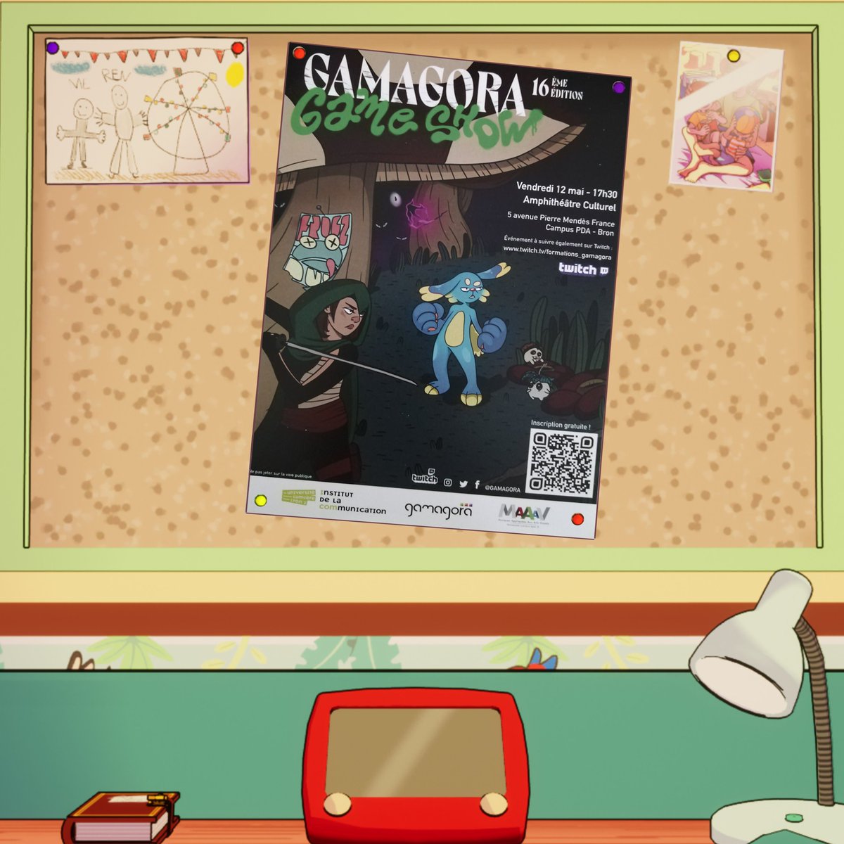 NGamagora's tweet photo. Nous allons enfin présenter Nightmare au Gamagora Game Show. Rdv le 12 Mai, à partir de 17h30 à l'Amphithéâtre Culturel du Campus PDA, à Bron, 5 avenue Mendès France, ou sur la chaîne Twitch de Gamagora.

Nos collègues de Bloodstain et Sans Logique seront aussi là !

A très vite! https://t.co/XcFd5jHsOy