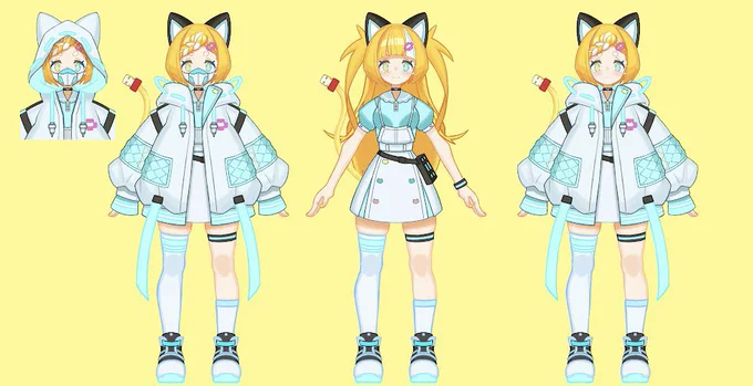 改めまして〜! 新衣装発表させていただきましたみゅ バリエーション豊富なのでぜひ!配信で確認してみてください〜 #Vtuber #GWはVtuberを見よう   関わってくださった方々はリプに