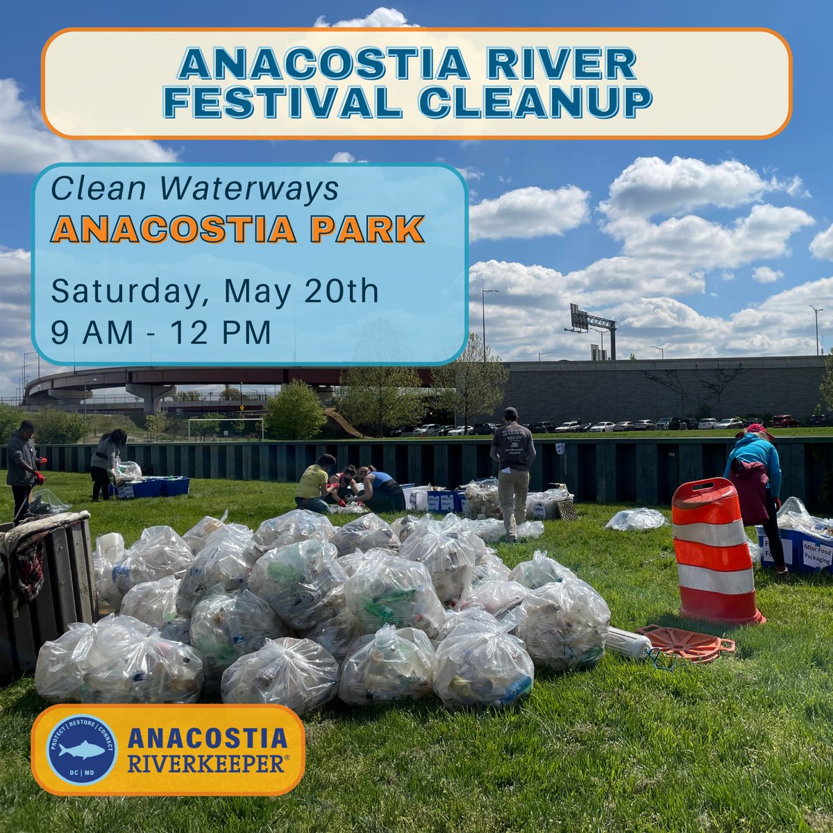 AnacostiaRrkper's tweet photo. Join us on May 20th 9 AM - 12 PM at Anacostia Park for a cleanup ahead of the Anacostia River Festival (1-4 PM)! Registration &amp; more info here: https://t.co/P1PJFq67Ld

#CleanWaterways #ComeToTheRiver #TrashFreeDC #OurAnacostia Thanks to @DCBridgePark for presenting this cleanup. https://t.co/sis4hIUmE9