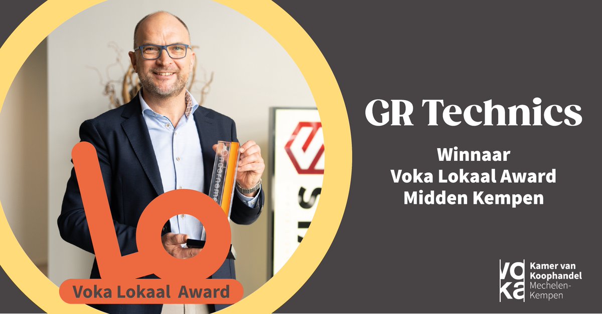 Voka_MeKe's tweet photo. GR Technics uit Beerse is de tweede kanshebber voor Voka Prijs Ondernemen 2023. 🏆

Zij namen vandaag de Voka Lokaal Award Midden Kempen in ontvangst.

#voka #ondernemen #Awards #sustainable https://t.co/BGRx7HvvyF