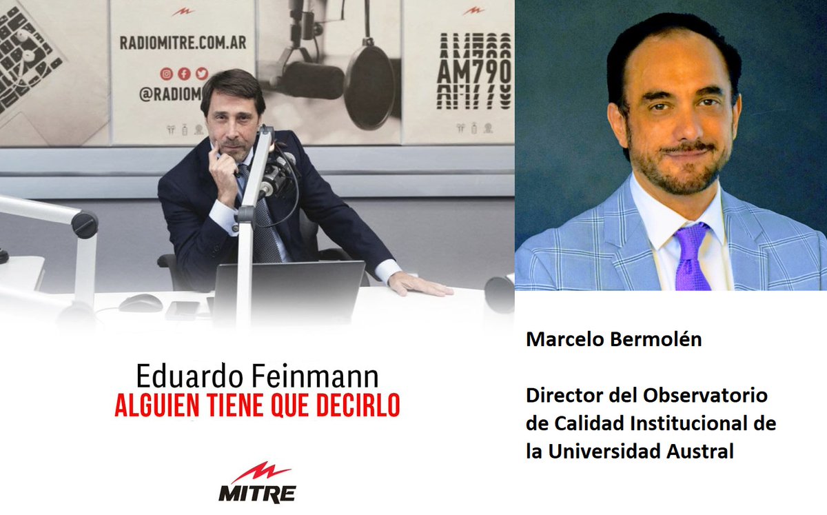 Nuestro profesor <a href="/marcelobermolen/">Marcelo Bermolén</a>, director del Observatorio de la Calidad Institucional de la <a href="/EGobiernoUA/">Escuela de Gobierno Universidad Austral</a>, analiza en <a href="/radiomitre/">Radio Mitre</a> el intento de ayer de cambiar el día de publicación del dato de la inflación de abril #Inflación #Economia 
👇
austral.edu.ar/impactoaustral…
