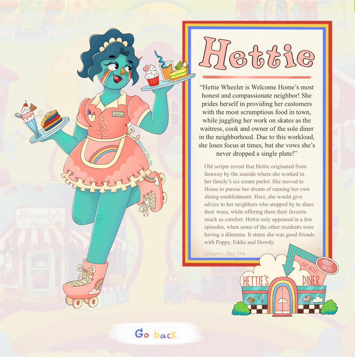 Meet my Welcome Home OC, Hettie Wheeler!! 💗🛼 
I love her to bits 🫶💕 #WelcomeHome #welcomehomeoc