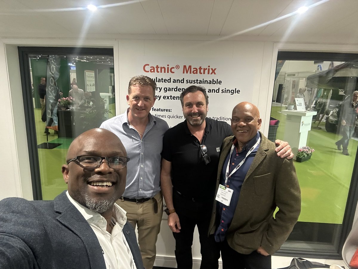 AbisogunOBE's tweet photo. And ending the three (3) day stint at #UKCW2023 - with my #GMOC Group family via @matrixstructure - with Paul the ‘amazing’ 🤩 #ConstructionManager and Stuart the #Marketing #Guru; who along with my Big Bro Audley @BuildecoLtd - made my commitment more exciting and deliverable 🙏🏾 https://t.co/gAaME6o3rD