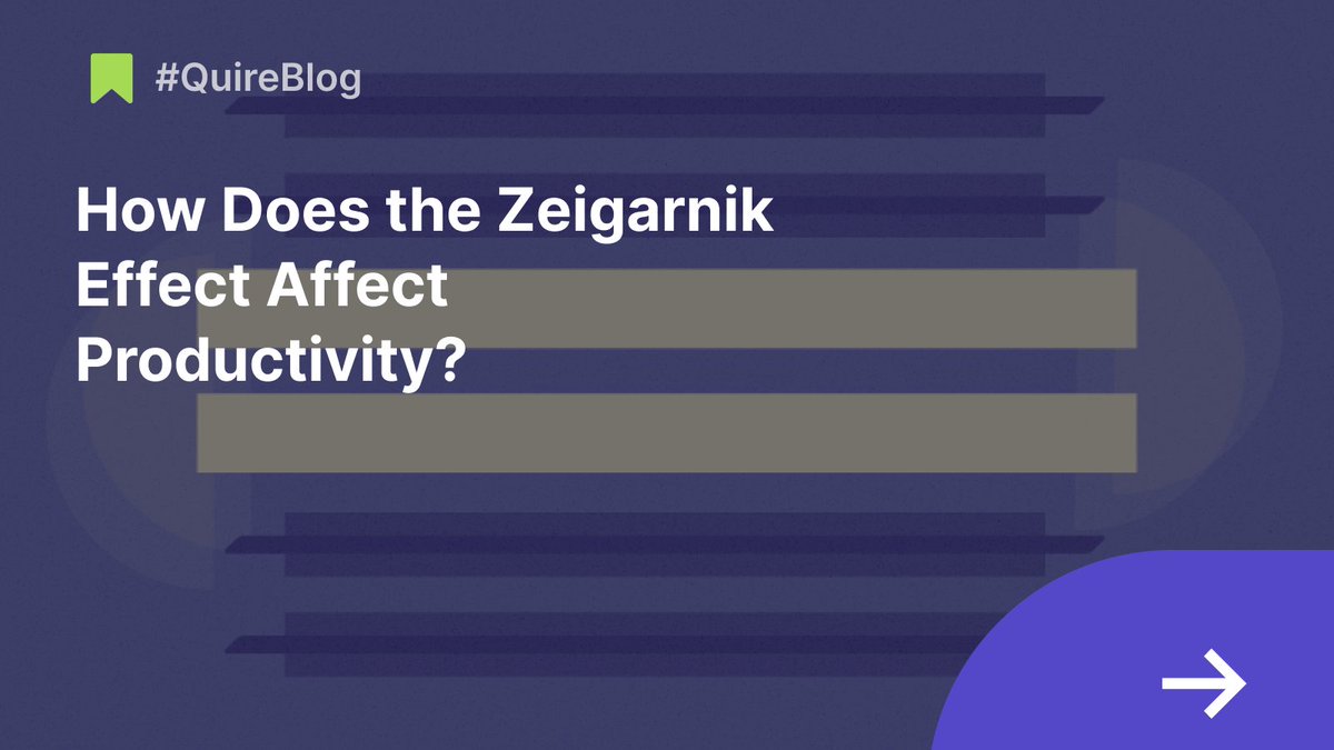 quire_io's tweet photo. Supercharge your productivity with the power of the Zeigarnik Effect! Learn how to use this psychological phenomenon to help you get things done faster and better🚀⚡️
https://t.co/5a9uycmQxb
#QuireBlog #projectmanagement #productivity #GTD #goals #goalsetting #timemanagement https://t.co/NYfmcYY73Y