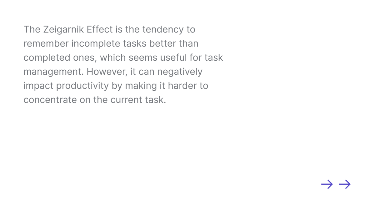quire_io's tweet photo. Supercharge your productivity with the power of the Zeigarnik Effect! Learn how to use this psychological phenomenon to help you get things done faster and better🚀⚡️
https://t.co/5a9uycmQxb
#QuireBlog #projectmanagement #productivity #GTD #goals #goalsetting #timemanagement https://t.co/NYfmcYY73Y