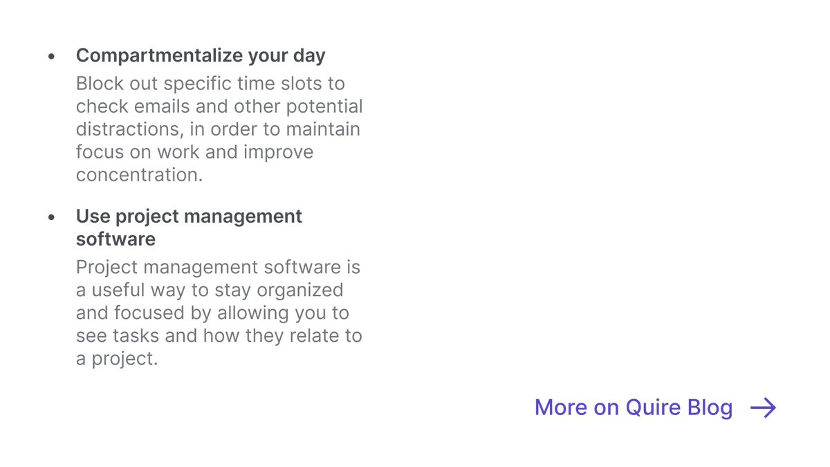 quire_io's tweet photo. Supercharge your productivity with the power of the Zeigarnik Effect! Learn how to use this psychological phenomenon to help you get things done faster and better🚀⚡️
https://t.co/5a9uycmQxb
#QuireBlog #projectmanagement #productivity #GTD #goals #goalsetting #timemanagement https://t.co/NYfmcYY73Y
