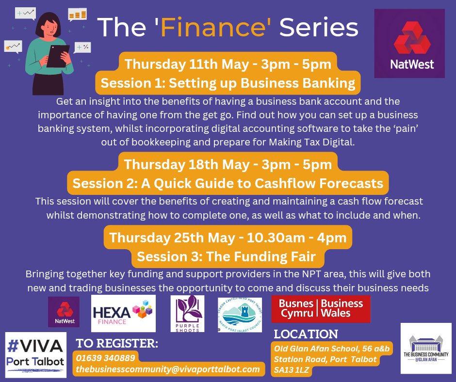The FINANCE Series starts a week today in partnership with <a href="/NatWestBusiness/">NatWest Business</a>, book your place now by calling 01639 340889 or email at thebusinesscommunity@vivaporttalbot.com