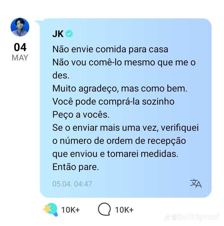 infenzur's tweet photo. Vocês têm noção de que alguém teve a capacidade de enviar comida para a casa do Jk???? O quão problemático, invasivo e perigoso essa atitude é?! A Hybe não está fazendo absolutamente nada a respeito, isso afeta a segurança dele diretamente!!! https://t.co/uUJD8MnfRl