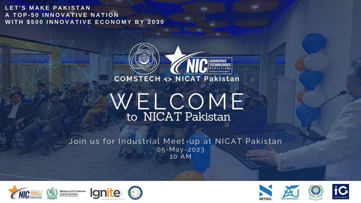 NICATPakistan's tweet photo. ๐
COMSTECH delegation to visit on May 5th - ๐Excitement builds for a productive exchange of ideas and collaborations. ๐ค๐ก
#COMSTECH #NICATPakistan #NETSOL #Ignite #innogarage https://t.co/n19oF6wTZo