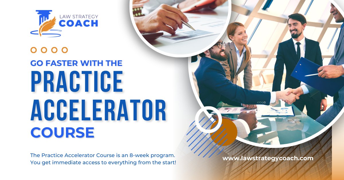 Earn more from your law practice without spending more time at the office! Get where you want to go faster with the practice accelerator course: lawstrategycoach.com/courses/practi…

#lawpractice #efficientlawfirms #lawfirmmanagement