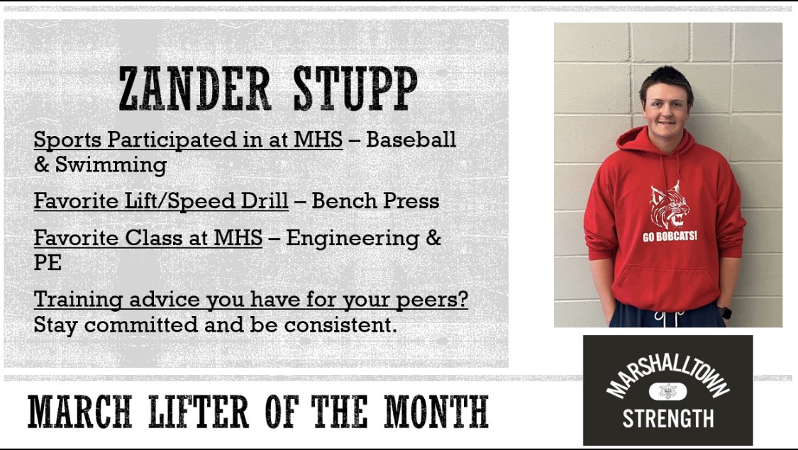 Congrats Zander on being named me of our lifters of the month! #HaveIntent