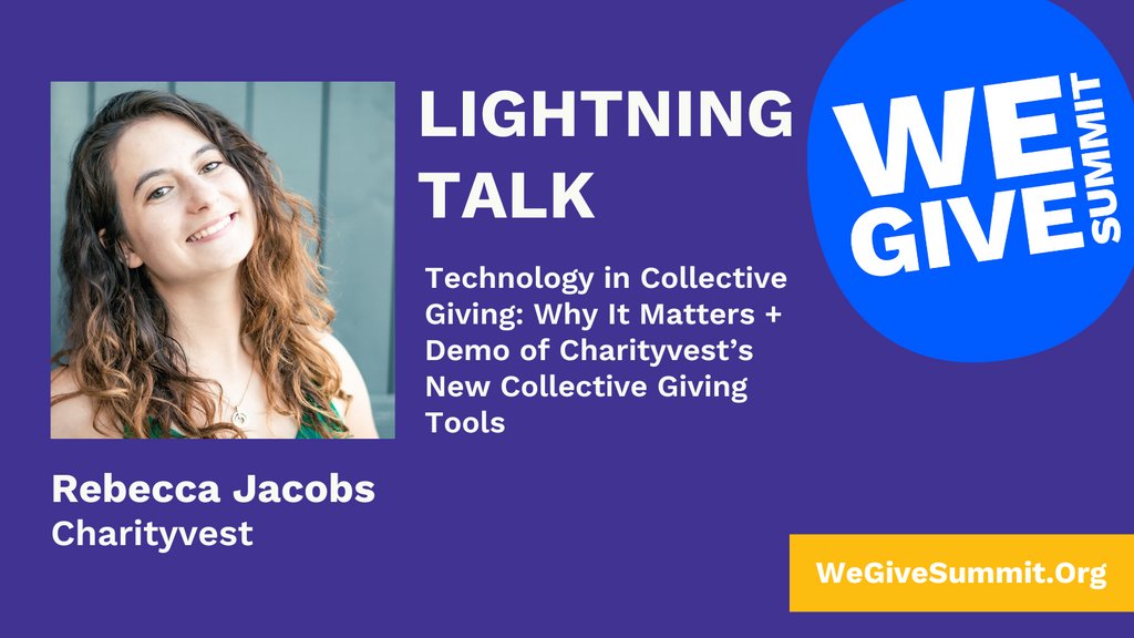 Don't forget, today is the last day of the #WeGiveSummit 2023!

Tune in as Rebecca Jacobs discusses Technology in Collective Giving: why it matters + something new coming at Charityvest. 👀

This is not something you want to miss! Tune in now at WeGiveSummit.org 🤍