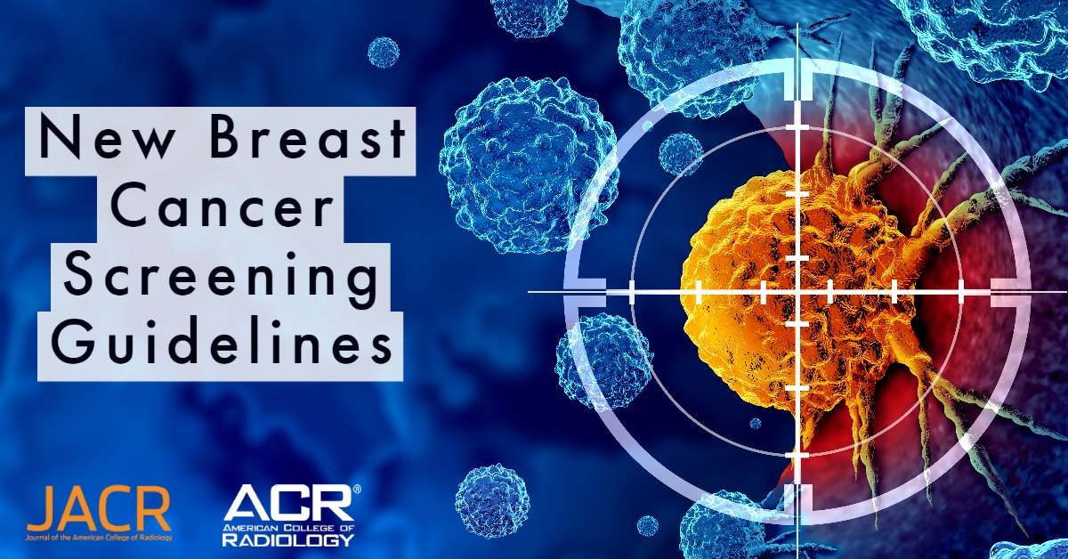 JACR (@jacrjournal) on Twitter photo New breast cancer screening guidelines from <a href="/RadiologyACR/">American College of Radiology</a> call for ALL women, and especially Black and Ashkenazi Jewish women, to have risk assessment by age 25. #JACR
Link to full report in news release: bit.ly/412r7wP
<a href="/ELS_Radiology/">Elsevier Radiology</a> <a href="/amykpatel/">Amy K. Patel, MD</a> <a href="/ruthcarlosmd/">Ruth Carlos</a> New breast cancer screening guidelines from <a href="/RadiologyACR/">American College of Radiology</a> call for ALL women, and especially Black and Ashkenazi Jewish women, to have risk assessment by age 25. #JACR
Link to full report in news release: bit.ly/412r7wP
<a href="/ELS_Radiology/">Elsevier Radiology</a> <a href="/amykpatel/">Amy K. Patel, MD</a> <a href="/ruthcarlosmd/">Ruth Carlos</a>