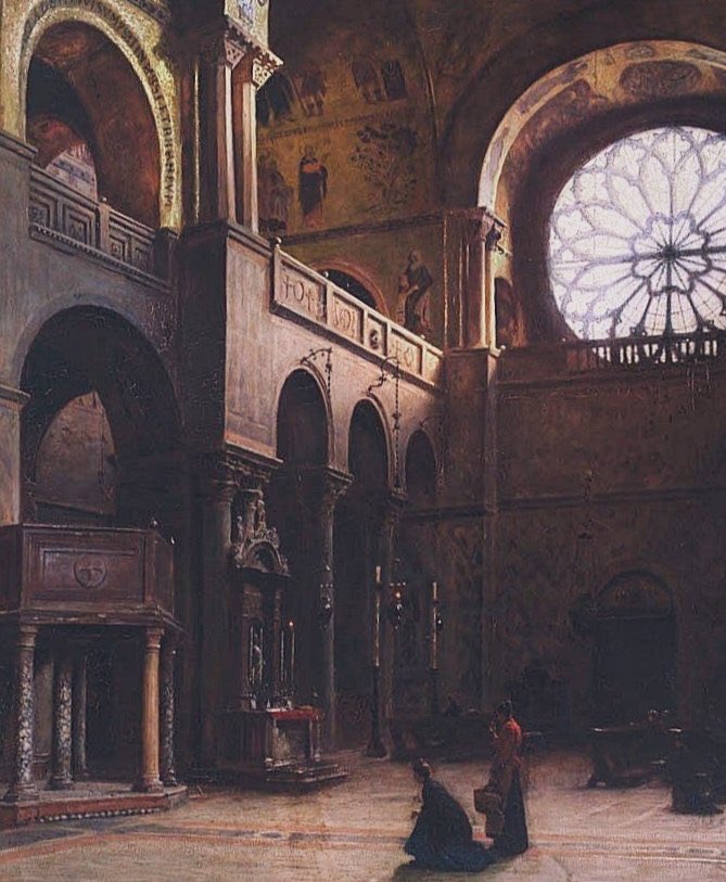 a_saba78's tweet photo. Mi preparo a rovistare con cura
tra le fragilità di questi anni
togliendomi i guanti 
e avanzando in punta di piedi
con rispetto e in religioso silenzio
come si entra verso sera in una chiesa

#MondoDiVersi Simoncelli  StazioniRemote

🎨A.Gierymski St Mark’s Basilica Venice 1899 https://t.co/MTCn9m8PYx