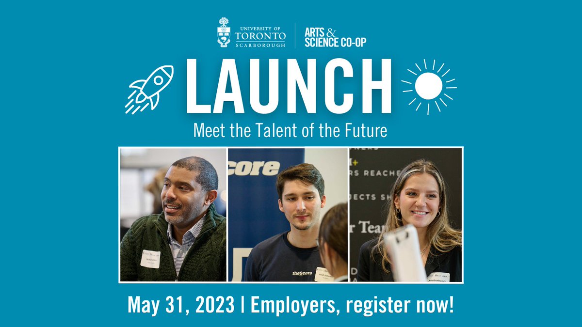 Don’t forget to register for <a href="/UTSC/">University of Toronto Scarborough</a> LAUNCH by May 19!

Register here: eventbrite.ca/e/launch-summe…

#UTSC #UofT #HumanResources #Recruiter #Recruitment #Employers #Coop #CoopLife