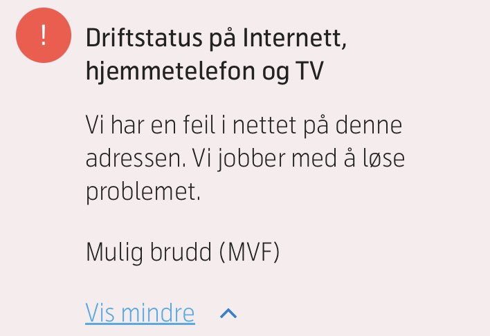 kitrelnes's tweet photo. @TelenorNorge Dag 3 uten nett og fortsatt ikke fått noen oppdatering fra Telenor. Samme melding på driftsstatus hele tiden. Er det noen som jobber med dette? Er det for mye for langt å få status på hva som skjer ?? Gjentar at dette er håpløs kundebehandling. https://t.co/3YG42M5JcK