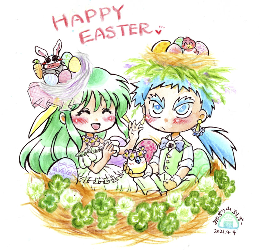 #みどりの日なので緑色の画像貼る

新規絵描けんかった!過去絵ですんません!緑髪ヒロインは最高!! 