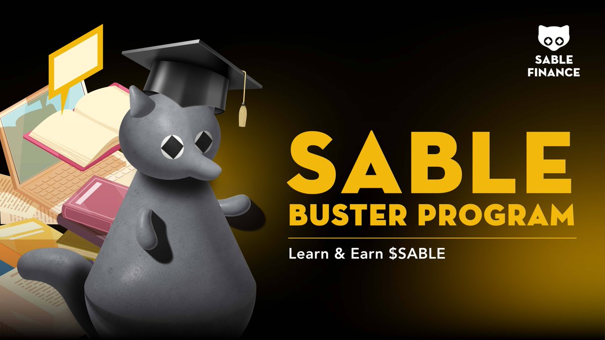 SableFinance's tweet photo. Want to know more about Sable?

Join our 𝐒𝐚𝐛𝐥𝐞 𝐁𝐮𝐬𝐭𝐞𝐫 𝐏𝐫𝐨𝐠𝐫𝐚𝐦📒

Take part in our learn-to-earn program for $SABLE tokens by
completing @zealy_io quests!

Top 100 scholars will be rewarded with special perks🤓

🏫 Visit Sable Academy ➡️ https://t.co/q0a0PHKdqD https://t.co/WDINMFSwdn