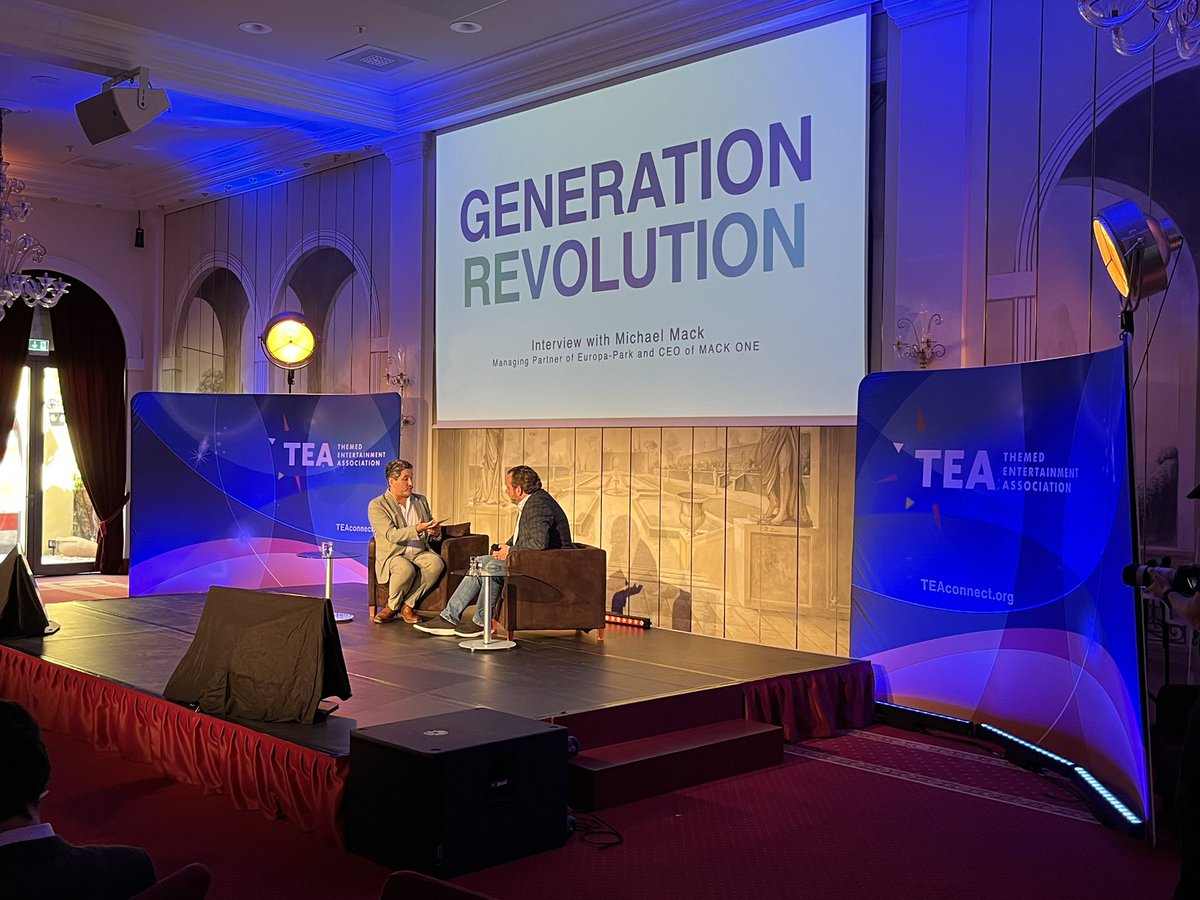 MichaelMack's tweet photo. One of my key success factors: don't be afraid of the unknown, embrace it! Together with @ChrisLa71550269, we talked at #TEASATE about generation revolution and how the Mack Group and Europa-Park Resort have evolved by embracing innovation in each generation. @TEA_Connect https://t.co/o2hpOsy3iE