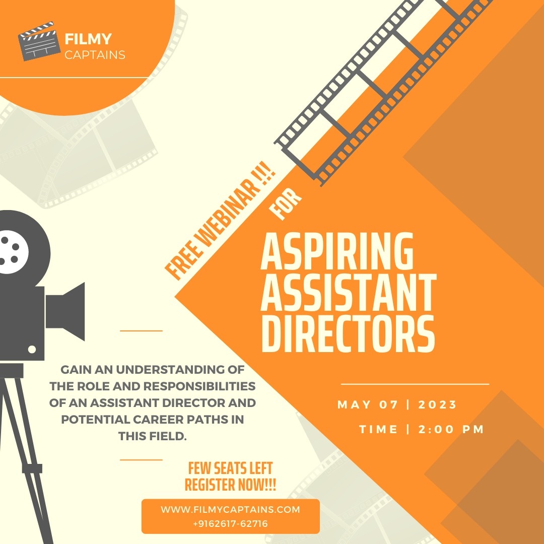 filmycaptains's tweet image. FREE webinar for all aspiring assistant directors.

Limited Seats
Grab Yours NOW

Register yourself on filmycaptains.com or call us on +9162617-62716.

.

.
#assistantdirectors #freewebinar #fewseatsleft
#actingclasses #acting #actingcoach #actingclass #actingschool