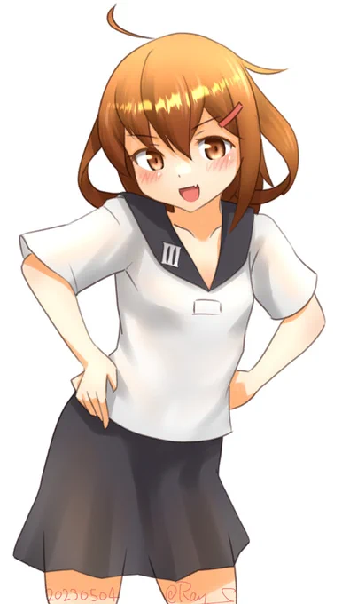 夏服#艦これ版深夜の真剣お絵描き60分一本勝負 #艦これ版真剣お絵描き60分一本勝負_20230504 