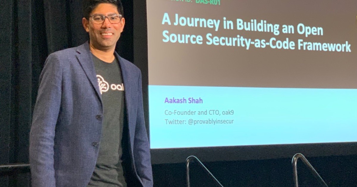 oak9io's tweet photo. Another @RSAConference is in the books! Thanks for joining the oak9 crew at #RSAC last week! Check out oak9's standing-room-only session, "A Journey in Building an Open-Source #SecurityasCode Framework" recording here: https://t.co/WFlySh6Yxh #Tython #OpenSource #CloudSecurity https://t.co/vs4QqYOacj