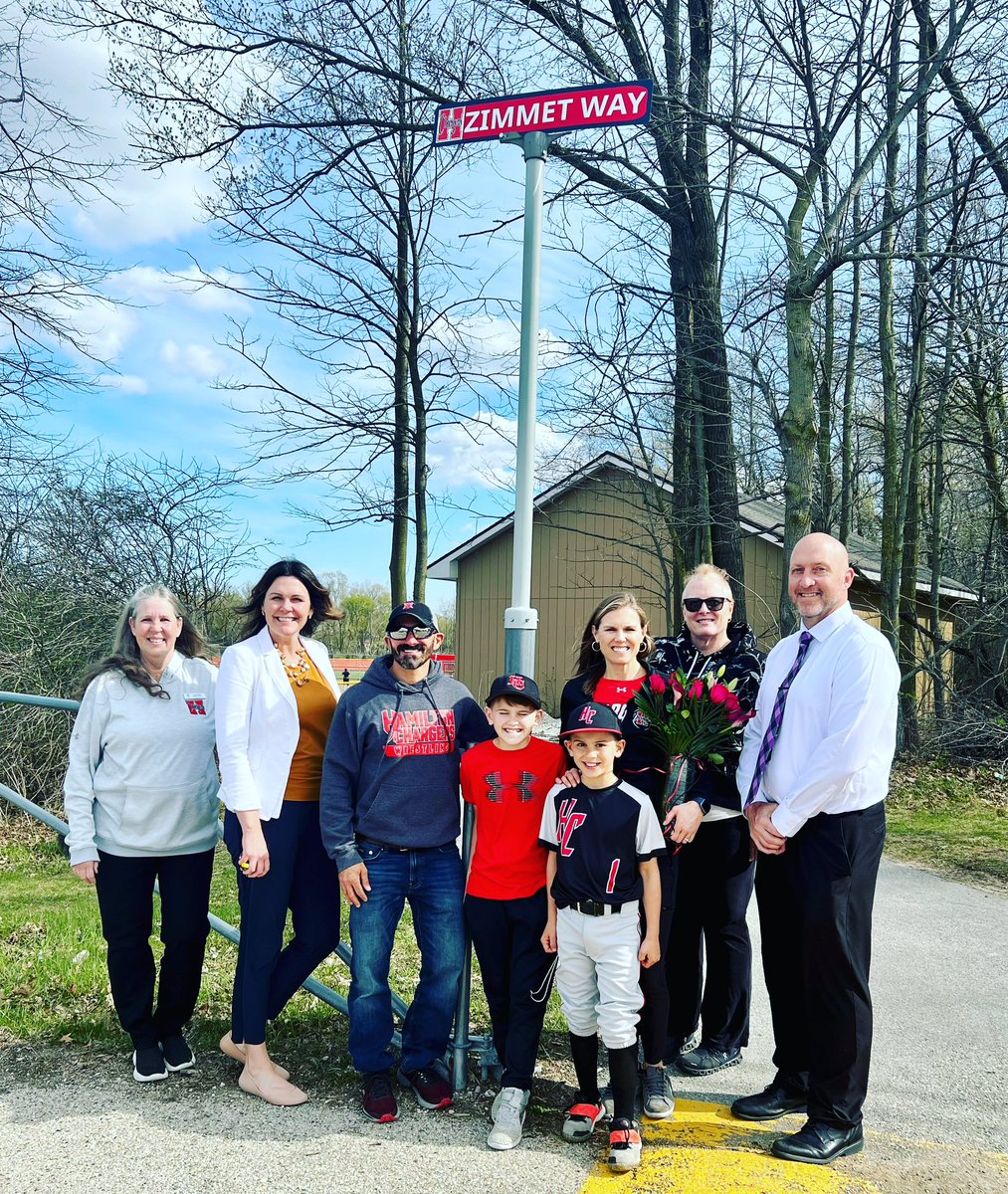 Zimmet Way now the official name of the street between Hamilton High School and Templeton Middle School. The Zimmet family won the Hamilton Education Foundation gala auction that gives them naming rights for one year.