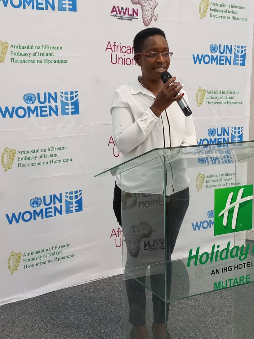 AWLN_Zimbabwe's tweet photo. Ms Nicea Gumbo from UN Women Zimbabwe giving some remarks at the AWLN Zimbabwe Retreat in Mutare. She emphasized on the importance of coordination in the Network. https://t.co/UxNCjLyAQS