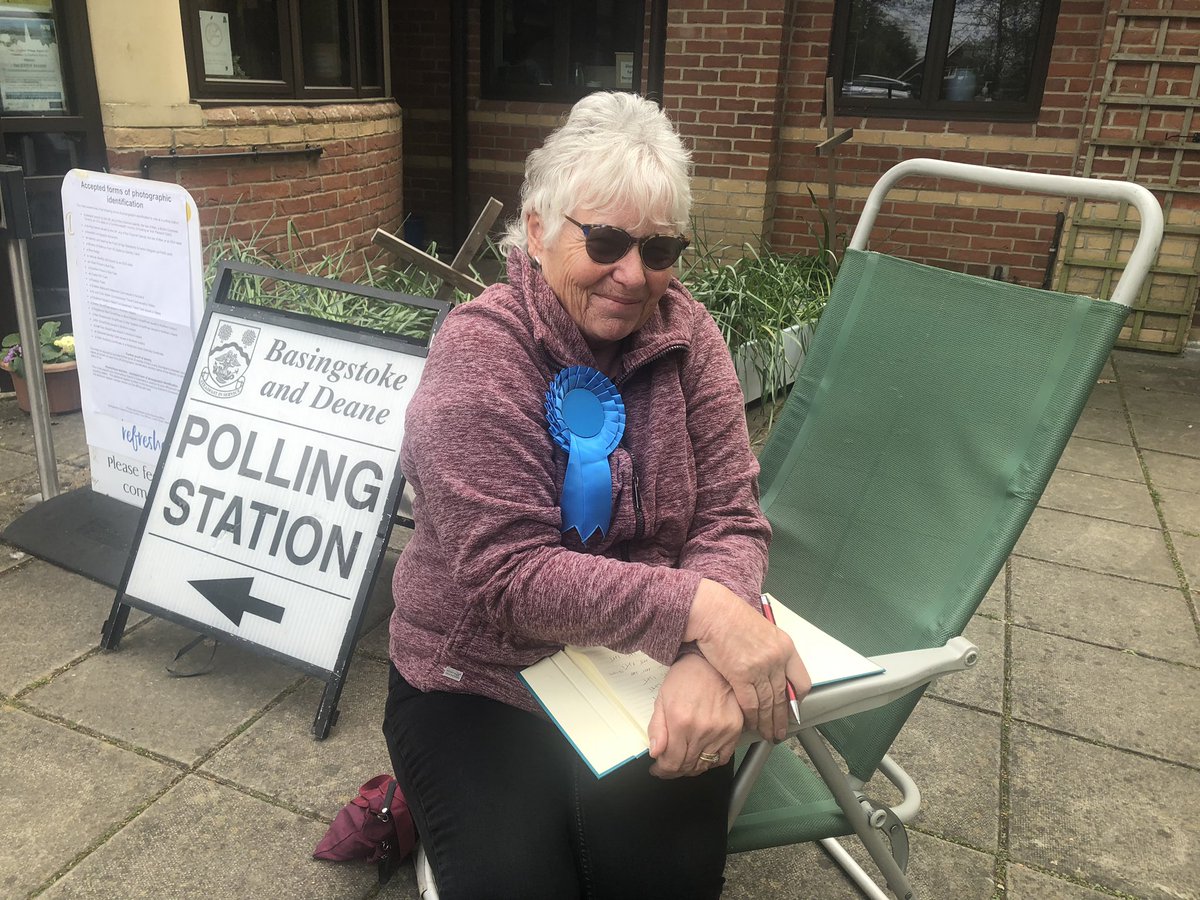 MariaMillerUK's tweet photo. Thanks to our fantastic candidates and army of volunteers on #pollingday #LocalElection2023 in #Basingstoke where #Conservatives are already delivering for residents with a 0% increase in our Borough Council tax. Polls are open until 10pm. https://t.co/WjW4b7RqqE