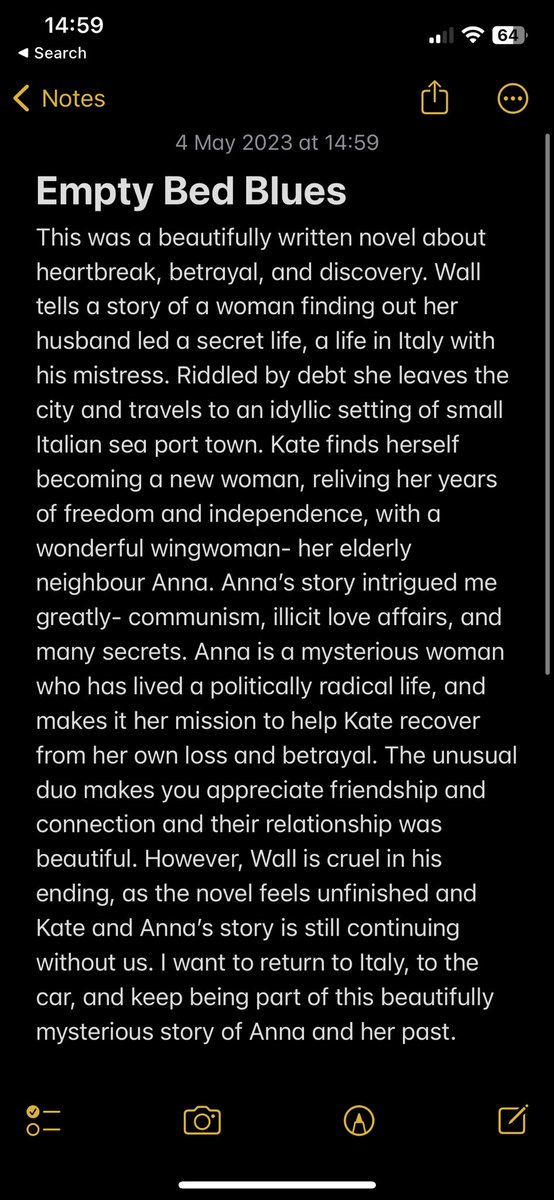 NatalyaEmily's tweet photo. Beautifully written novel! Desperate to return to Italy and to Anna and Kate. #WilliamWall #EmptyBedBlues @NewIslandBooks https://t.co/KiG0Clp2OA