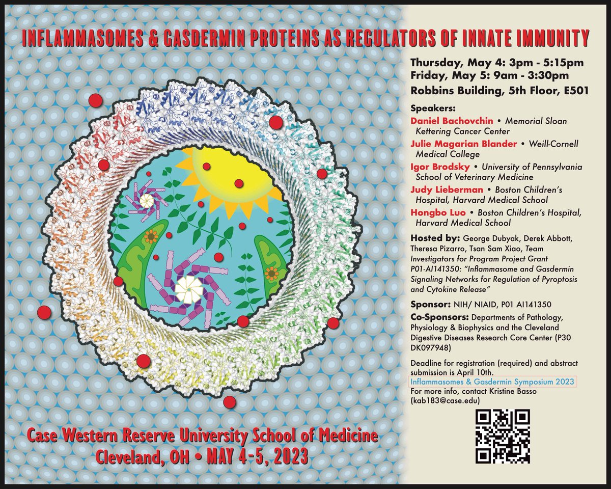 Our Inflammasomes and Gasdermin Proteins Symposium is today! Welcome to our invited speakers Dan Bachovchin, Julie Blander, Igor Brodsky, Judy Lieberman, and Hongbo Luo.