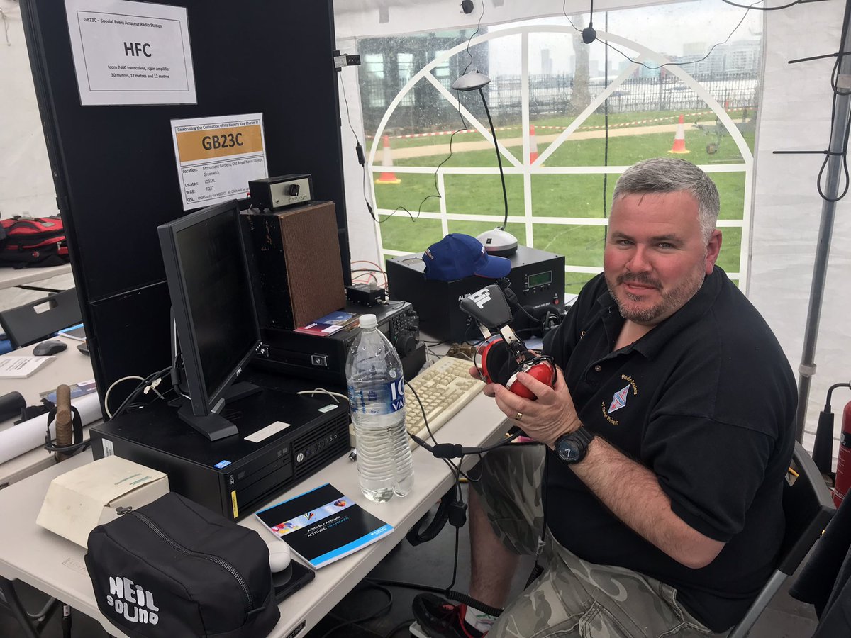 g8itb's tweet photo. GB23C - Special Event Station for the Coronation of King Charles III; view from Greenwich Park overlooking Docklands! @theRSGB @G3RCV @theRSGByouth @yaozheng899 @arrl https://t.co/4V7YvCmhJD