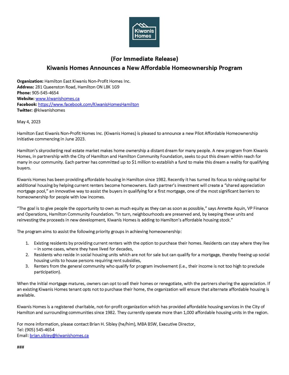 Announcement:  New #AffordableHomeOwnerhip Program

In partnership with <a href="/HamCommFdn/">Hamilton Community Foundation</a> &amp; <a href="/cityofhamilton/">City of Hamilton</a> we are pleased to announce a new program to assist moderate-income individuals &amp; families to purchase a home.

<a href="/HonAhmedHussen/">Ahmed Hussen</a> <a href="/SteveClarkPC/">Steve Clark</a> <a href="/AndreaHorwath/">Andrea Horwath</a> 

#HamiltonIsHome