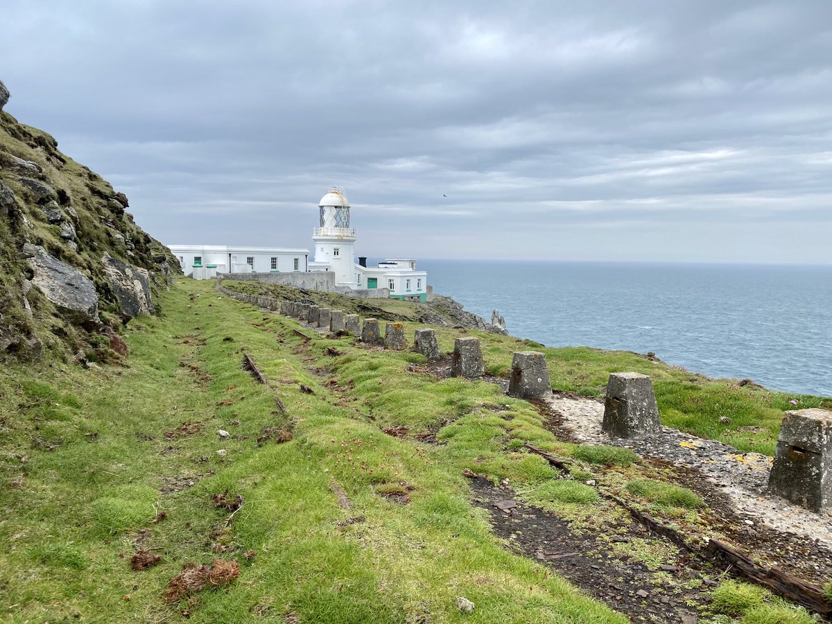 ImagesLundy's tweet image. At the North End you can still see evidence of a small rail track that was installed to ferry loads from a hoist to the lighthouse #Lundy #Northlight #railtrack #Bristolchannel