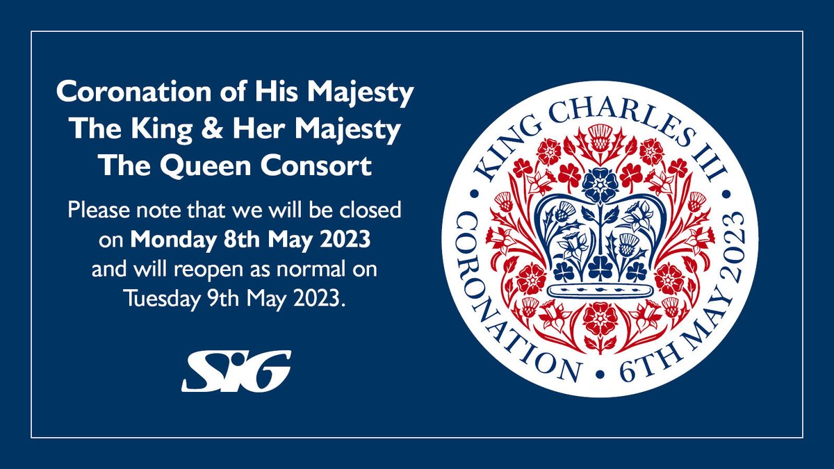 We hope you enjoy the long weekend in celebration of the Coronation! Please note we will be closed on Bank Holiday Monday 8th May, reopening on Tuesday 9th May as usual.