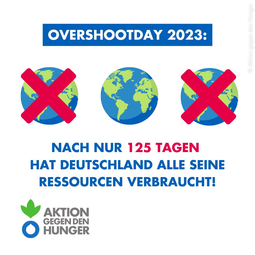 🌍🌍🌍 braucht es, wenn alle so leben würden wie wir in 🇩🇪! Heute sind alle unsere Ressourcen für 2023 aufgebraucht! Ab morgen leben wir dann auf Kosten Anderer. #WiesoWeshalbDarum, <a href="/OlafScholz/">Olaf Scholz</a>: 📣 wirksamer #Klimaschutz für #Klimagerechtigkeit &amp; #ZeroHunger ⛔#Erdüberlastungstag