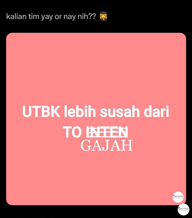 sbmptnfess's tweet photo. kalian tim yay or nay nih? 👩‍🎓 https://t.co/u9BiIJO0de