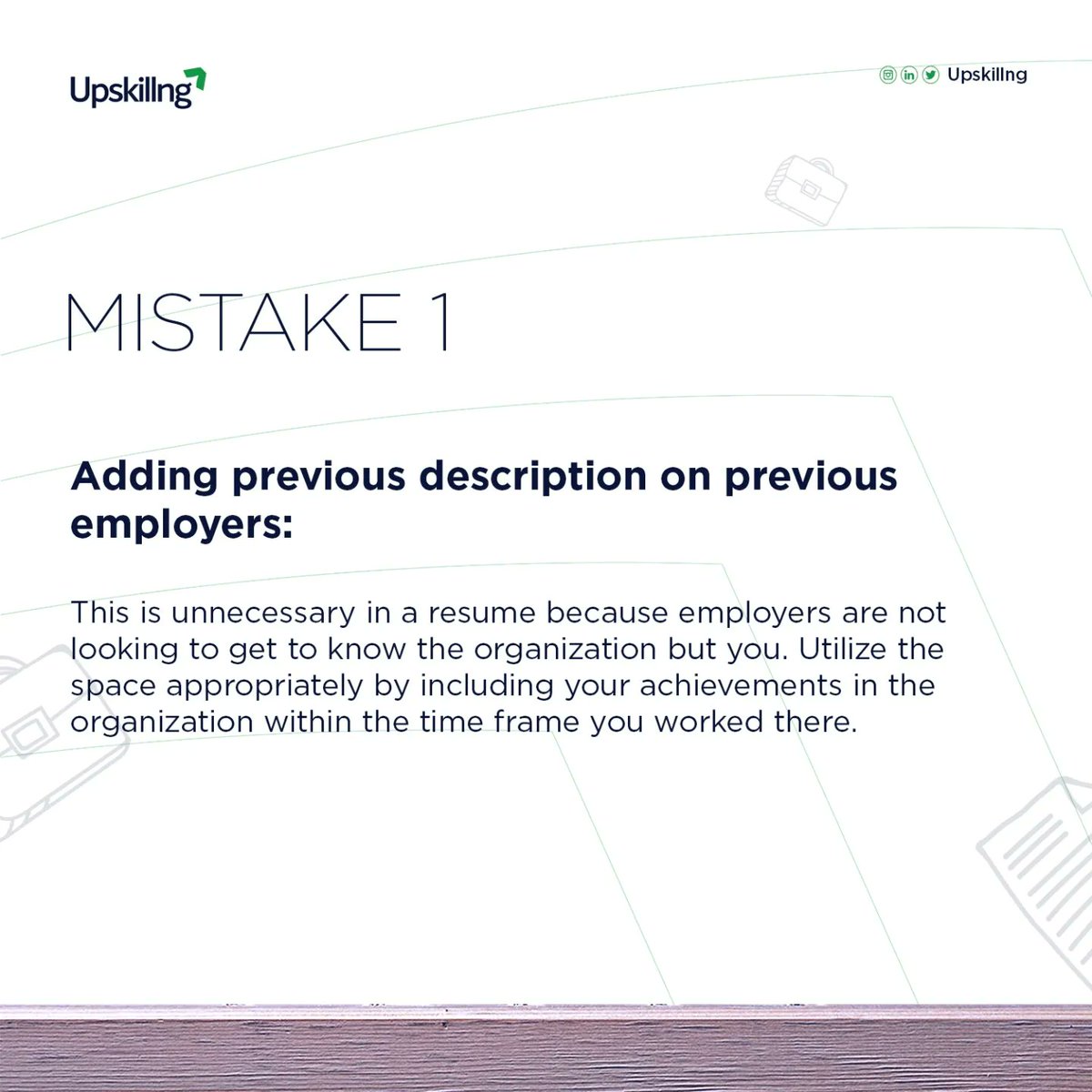 UpSkillng_'s tweet photo. Don't overlook these mistakes in your resume. They're critical.
Swipe to learn.
Retweet this content if you found it useful 🚀
#upskillng
#Jobsearch
#Resumetips https://t.co/oqhOkvBSh3