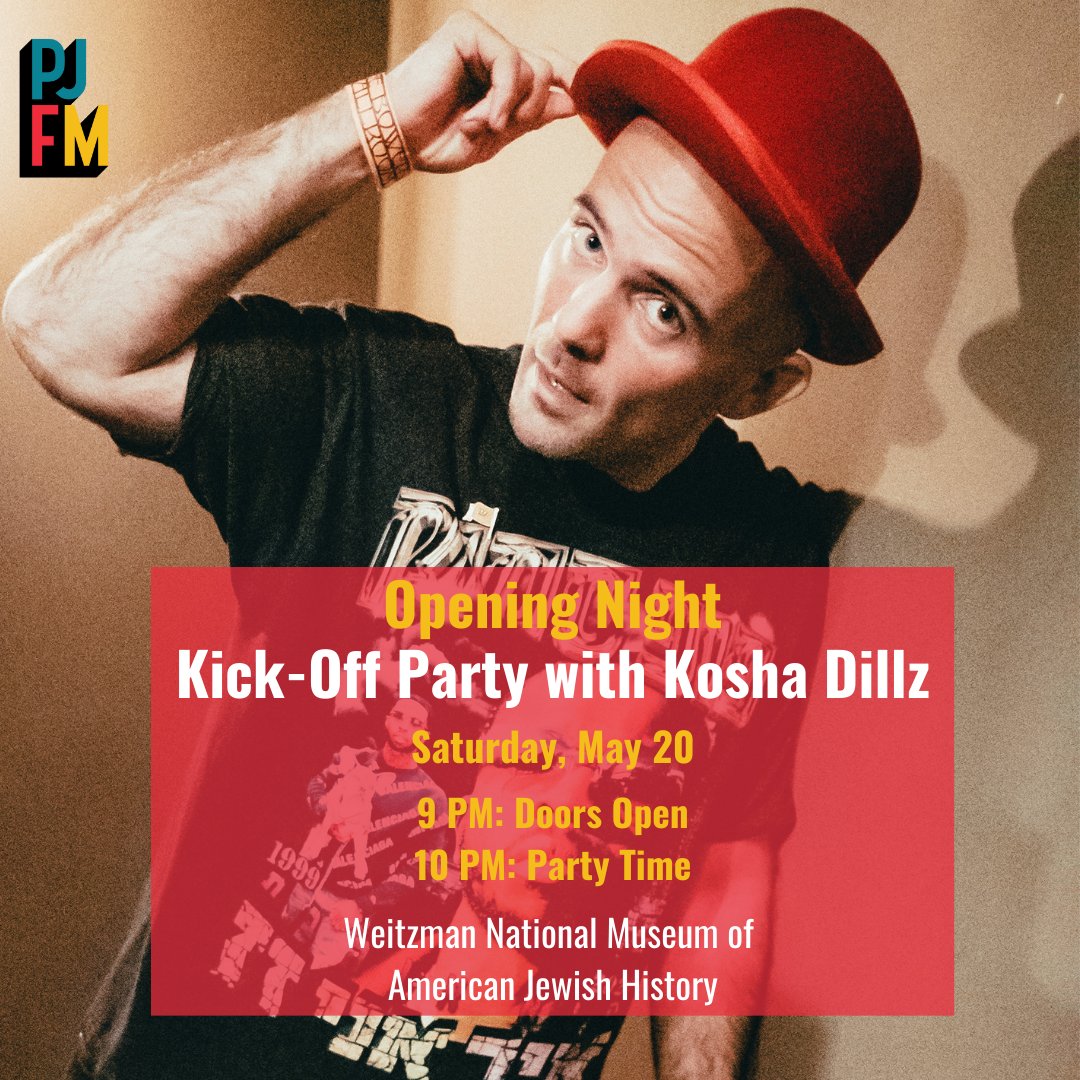 PhillyJFM_'s tweet photo. (1) Kosha Dillz LIVE! 🎤

The man. The legend. The one-and-only…. @koshadillz! #PJFM kicks off the Jewish New Media Festival with none other than the rapper himself and one epic, 21+ party @weitzmanmuseum May 20, 2023. Doors open at 9 PM. Party starts at 10. https://t.co/nij1K4fvn7