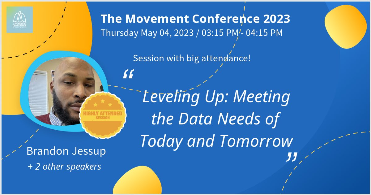 itsbjessup's tweet photo. Giving a talk at The Movement Conference 2023 on Leveling Up: Meeting the Data Needs of Today and Tomorrow. Tune in! #nonprofits #techforgood #tech #socialimpact #burnout #opensource #nonprofitleadership #datameetspurpose #dataanalytics @statevoices https://t.co/f64VlL9aNi