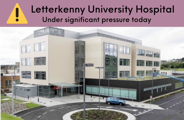 The ED at Letterkenny University Hospital is extremely busy

Very high numbers in the ED
       - 195 attendances yesterday
       - 122 attendances today 

The hospital is treating 19 patients with #COVID19 

Our apologies to patients who are waiting a long time to be seen