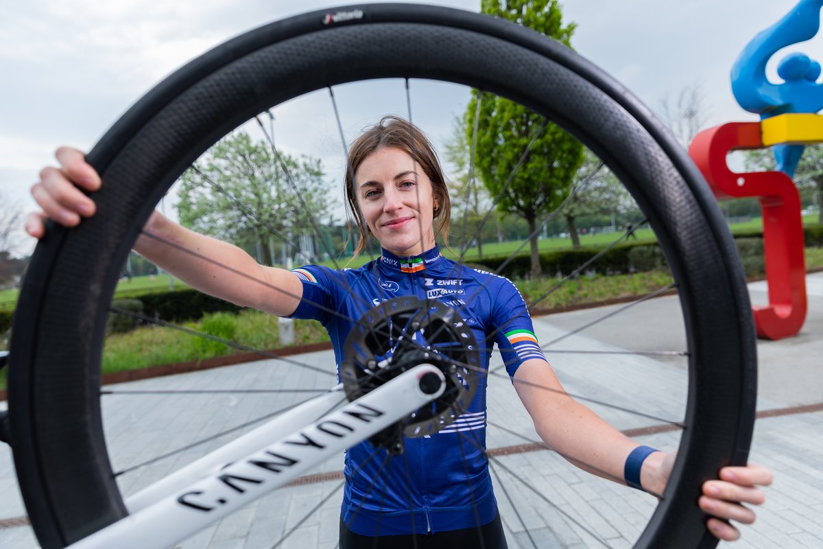 Professional Cyclist, @CotterImogen, who was seriously injured in a head on collision in 2022 is calling on motorists to slow down and share the roads safely with people cycling as part of a new safety campaign being led by the RSA and <a href="/SkodaIRL/">Škoda Ireland</a>.  1/2