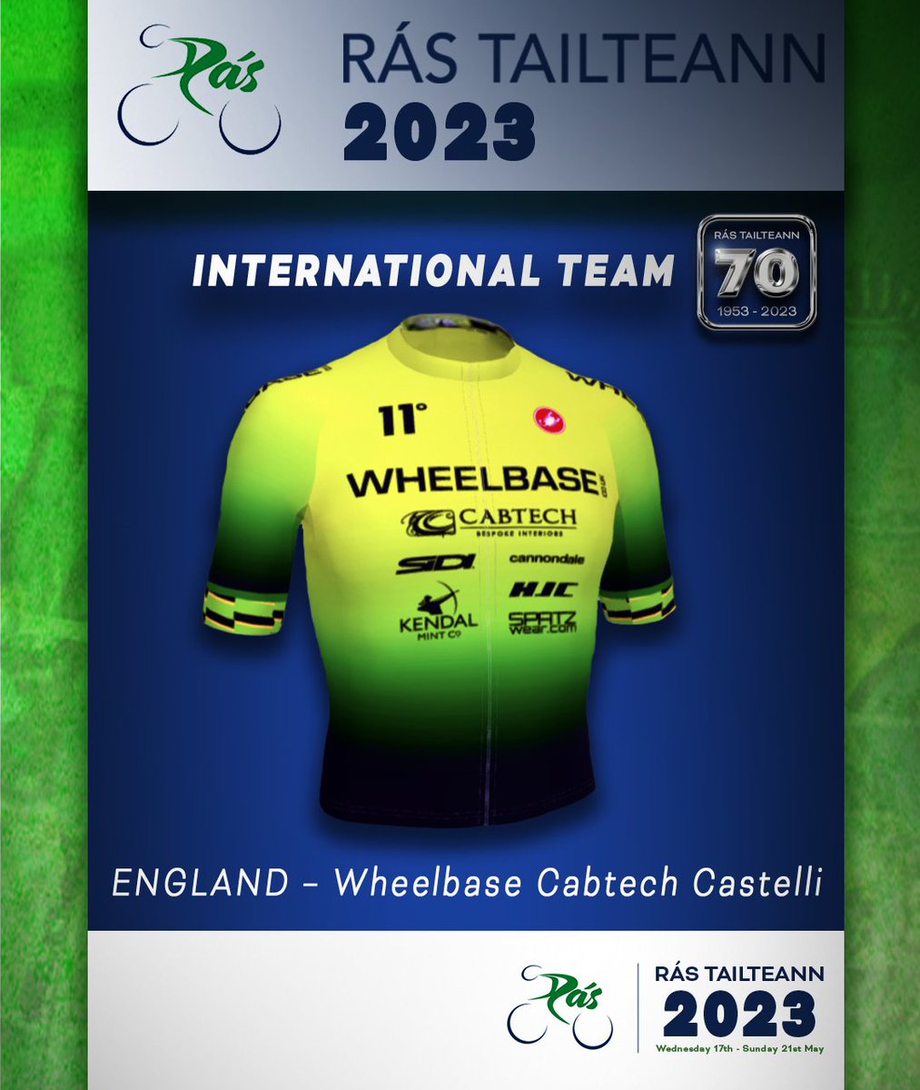 International Team Confirmed

England – Wheelbase Cabtech Castelli

Cáirde Rás Tailteann look forward to welcoming Wheelbase Cabtech Castelli, one of the longest standing British Elite road teams, in 2023!  

#Rás2023 #RásTailteann