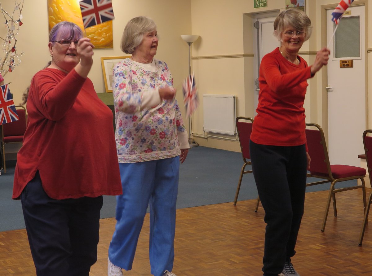 dancecreative1's tweet photo. What a week we've had in our Dance for Life Groups - flag waving parades and tea parties galore! Celebrating the #coronation in style.

Thanks to all our participants and helpers for dressing up superbly and bringing some amazing treats to share. #keepdancing https://t.co/pAtAEghCgg