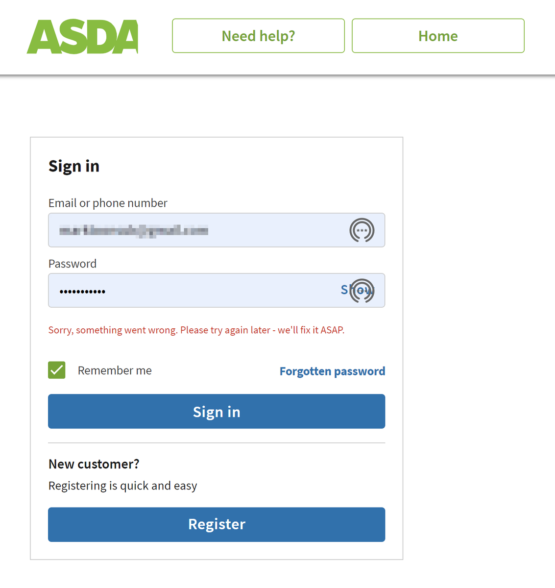 MarktoonScot's tweet photo. @AsdaServiceTeam Something awry with your Rewards app and your email about us having to log back in. Tried logging in. Told me I couldn't and I had to reset my password. But that went screwy too. Now I can't even log into my grocery account either. https://t.co/UzC7XzY82L